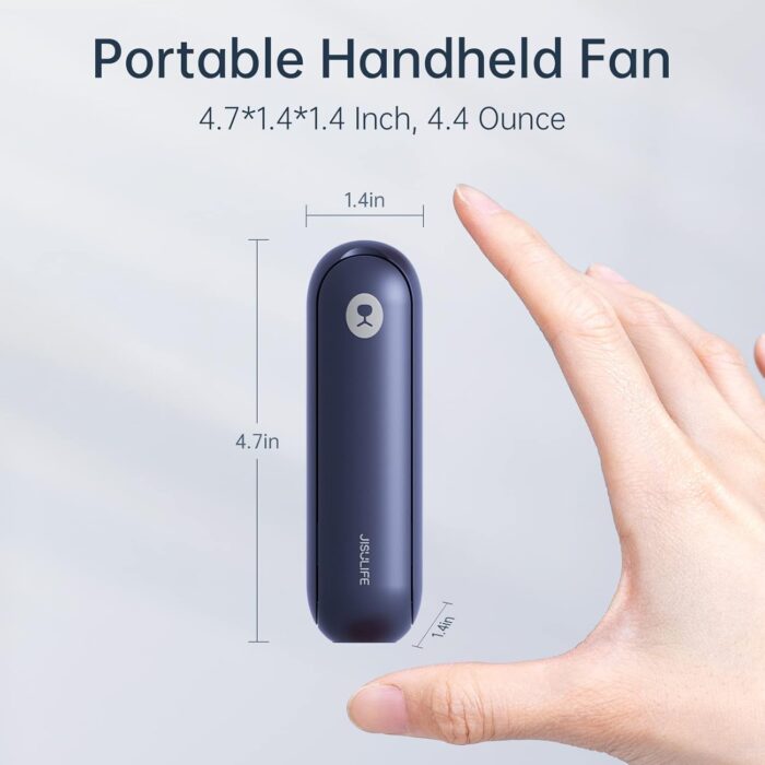 JISULIFE Portable Handheld Fan, Mini 3 In 1 with Rechargeable Battery, Personal Pocket Fan for Travel, Outdoor, USB Power Bank, Flashlight, Essential Ideal Gifts for Men/Women/Family/Friends - Blue - Image 6