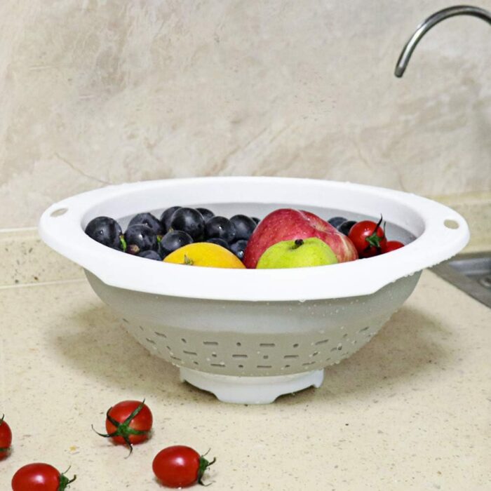 QiMH Collapsible Colander and Strainer, 5 Quart(1.25 gal), Heavey Duty Kitchen Drainer Basket for Pasta, Veggies and Fruits, New Home Apartment Essentials - Image 7