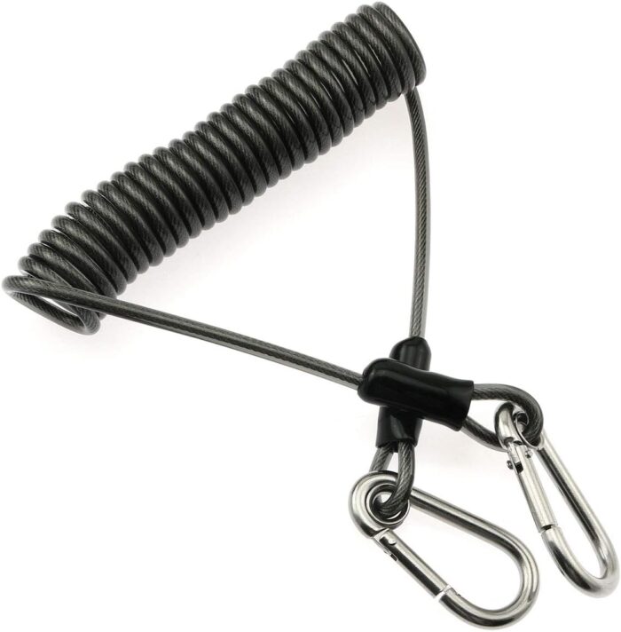 Fishing Coiled Lanyard Stainless Steel Wire Lost Hand Rope Telescopic Rope Hook Loss Prevention Fishing Accessories Tools for Mountaineering, Fishing, Boating, Hiking, Camping and Hunting - Image 5
