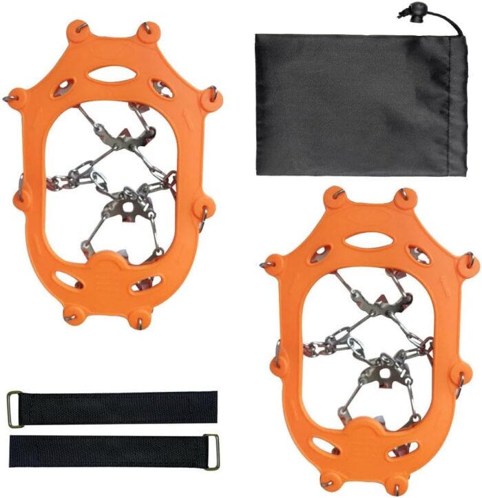 Ice Cleats,Spikes CramponsTraction Snow Grips for Boots Shoes Women Men Kids, Anti Slip Stainless Steel Footwear Spikes for Hiking Fishing Walking Climbing Ice Mountaineering - Image 2
