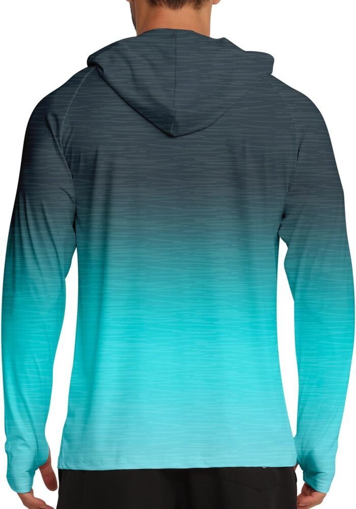 APTRO Men's UPF 50+ Sun Protection Long Sleeve Hoodie Shirts UV Outdoor Fishing Shirts SPF Rash Guard Shirts for Men - Image 3