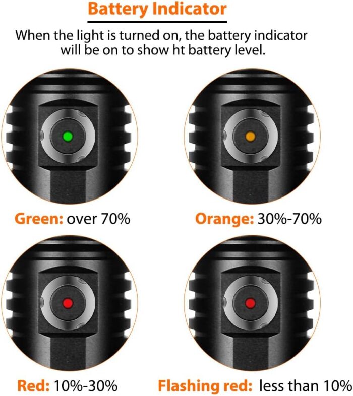 ORCATORCH D530 Scuba Dive Light, 1300 Lumens, 8 Degrees Narrow Beam Angle, Titanium Alloy Side Button Switch, 2 Lighting Modes, with Battery Indicator, for Underwater 150 Meters Diving - Image 3
