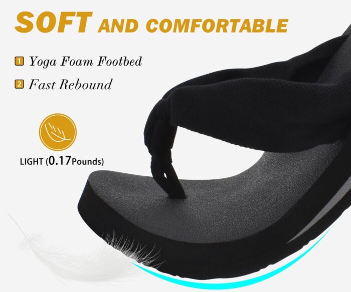 KuaiLu Flip Flops for Women with Arch Support Yoga Mat Comfortable Summer Beach Walking Thong Cushion Sandals Slip On Indoor Outdoor - Image 3