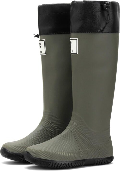 YUHITYGZGS Rain Boots Women, Waterproof Rubber Boots Men, Anti-Slip Lightweight Garden Shoes, High Knee Water Boots with Adjustable Buckle, Durable Fishing Boots Outdoor
