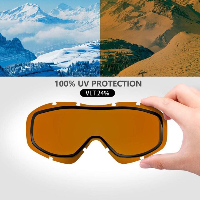 OutdoorMaster OTG Ski Goggles - Over Glasses Ski/Snowboard Goggles for Men, Women & Youth - 100% UV Protection - Image 3