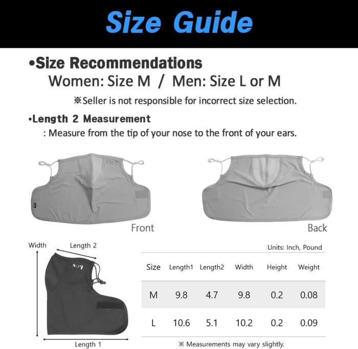 KOREA (Type B) UV Sun Protection Balaclava Half Face Mask - For Golf, Hiking, Running, Cycling & Outdoor Sports - Image 9