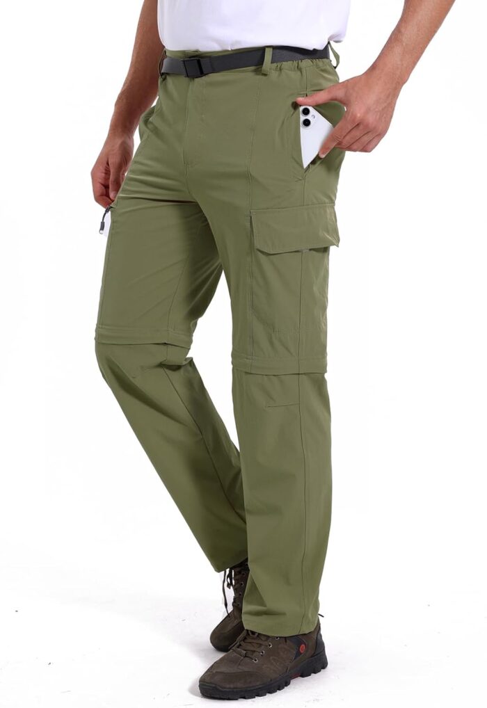 MANSDOUR Men's Hiking Pants Convertible Quick Dry Lightweight Zip-Off Outdoor Travel Camping Fishing Pants - Image 3