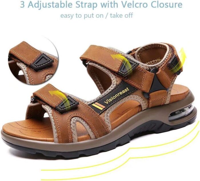 visionreast Mens Athletic Sandals Open Toe Hiking Outdoor Non-slip Sandals Air Cushion Sport Casual Beach Sandals - Image 3
