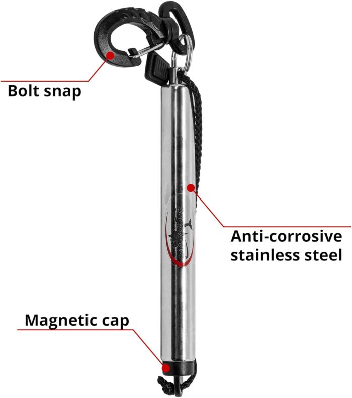 Diving Shaker Rattle Stick with Magnet - 6.5" Stainless Steel, Magnetic Mute System - Scuba Noice Maker, Underwater Shaker, Signal Communication Device - Image 2