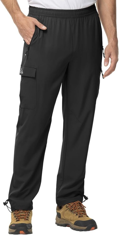 TBMPOY Men's Lightweight Hiking Travel Pants Cargo Pockets Quick Dry Stretch Water Resistant Fishing Outdoor Work
