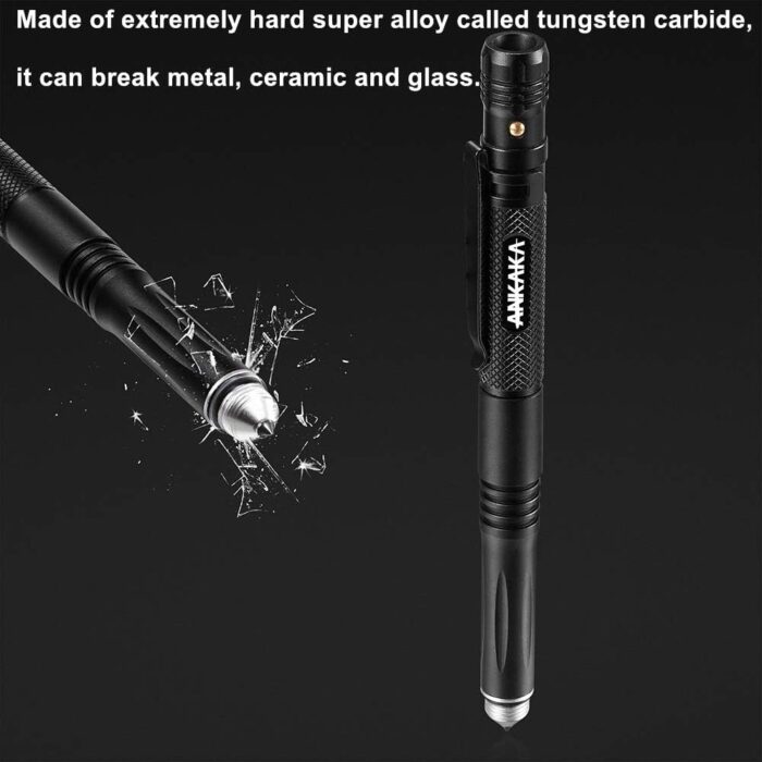 The Most Loaded 6-in-1 Tactical Pen: Solves Other Brands' Weaknesses,Self Defense Tip + Flashlight + Ballpoint + Bottle Opener + Screw Driver + Hexagonal Wrench, 5 Ink Refills + 6 Batteries + Gift Box - Image 2