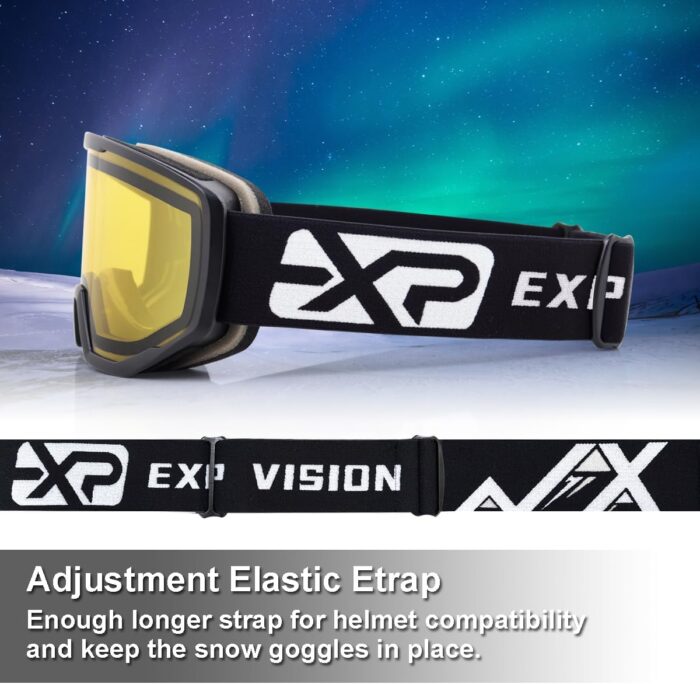 EXP VISION Ski/Snowboard Goggles for Men Women, OTG Snow Goggles Anti Fog UV Protection - Image 5