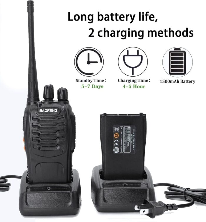 Walkie Talkies Radios Baofeng Radio BF-888s Long Range with Antenna Earpiece Mic Rechargeable 2 Way Radio UHF Comunicacion Walkie Talkie with Headsets (Pack of 4) - Image 4