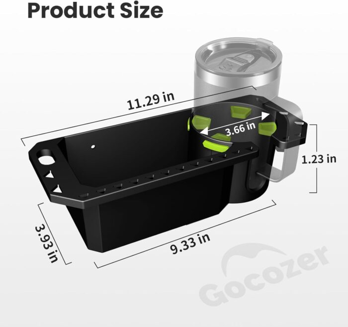 Boat Cup Holder with Rubber Tab, Universal Boat Storage Organizer - 2 Ways Installation: Drill or Adhesive - Image 7