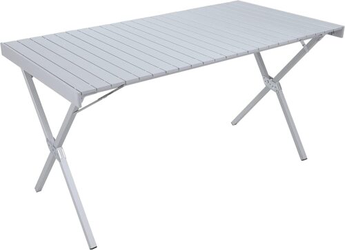 ALPS Mountaineering Folding Camping Table with Smooth Easy-to-Clean Roll Top and Sturdy and Lightweight Aluminum X Frame, Shoulder Carry Bag, 3 Sizes