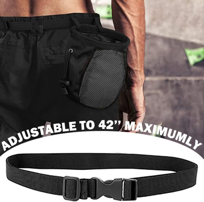 Climbing Chalk Bag for Rock Climbing - with Chalk Ball - Adjustable Black Chalk Bag Bouldering for Rock Climbing Equipment - Image 2