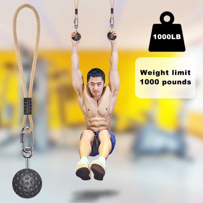SELEWARE Pull Up Ball Grip, Non-Slip Rock Climbing Holds Pull Up Power Ball for Strength Training Attachment, Neutral Grip Pull Up Handles for Chin Up Bar, Kettlebell, Barbell Home Gym Workout - Image 5