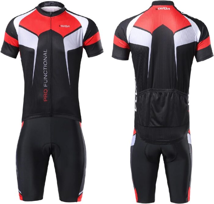 Lixada Men's Cycling Jersey Short Sleeve with Padded Shorts Quick-Dry Summer Short Bike Clothing Bicycle Shirts Pants Set - Image 8