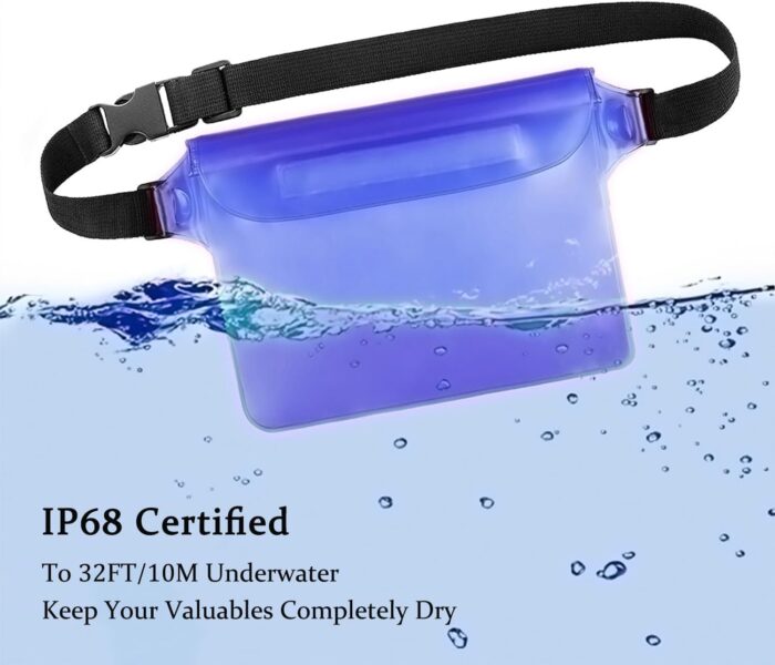 CADONO 2-Pack Waterproof Pouch with Adjustable Waist Strap | Screen Touch Sensitive Dry Bag, Keep Your Phone and Valuables Dry, Perfect for Swimming Kayaking Boating Fishing Beach Diving - Image 3