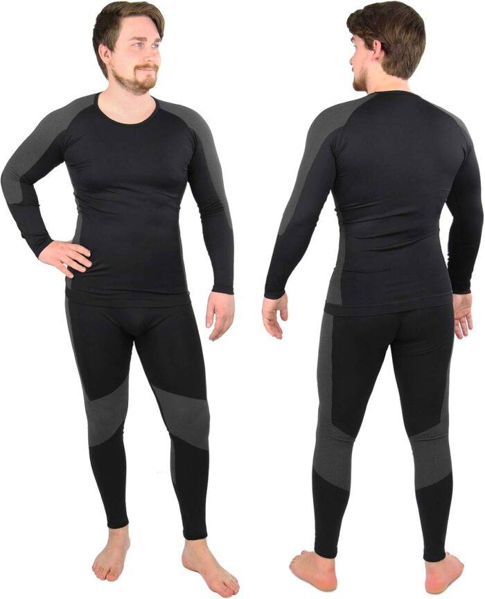 Functional Wear Thermal Underwear Men Breathable Quick Drying Warm Base Layer Mens Cold Weather Set Long Johns - Image 2
