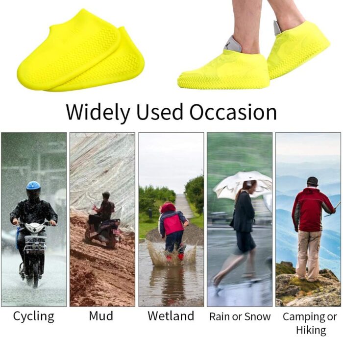 Waterproof Silicone Shoe Covers for Rain,Reusable Non Slip Rubber Rain Shoe Cover Cycling Shoe Protectors Outdoor with Non-slip Sole Apply to Men,Women,Kids(Small Whiht) - Image 3