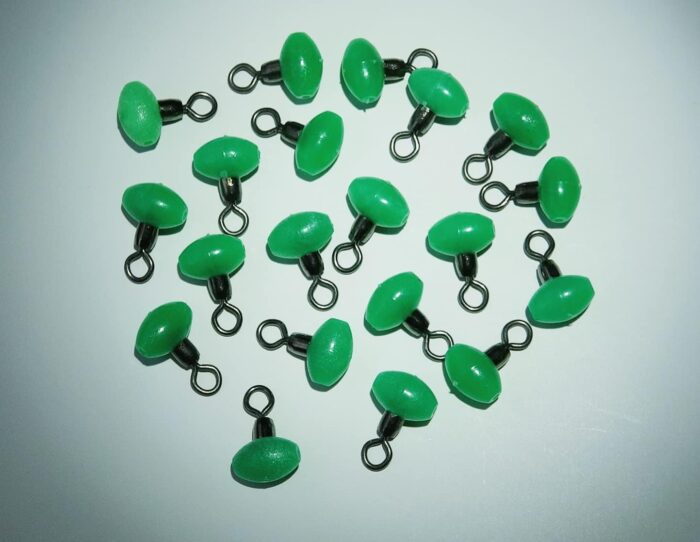 Cross-Line Swivels & Bead T Shape Pulley Slide Rig Rolling Swivels Fishing Hooks Connector Fishing Terminal Tackle Glow in The Dark, Green - Image 3