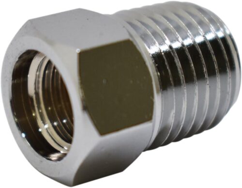 Scuba Choice Diving Brass Adapter, Female 3/8-24 to Male 1/4" NPT - Durable Silver Threaded Connector for Scuba Gear, Regulators, Hoses, Dive Equipment and Accessories