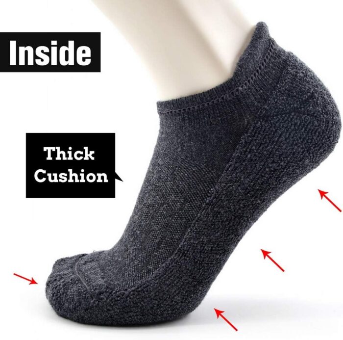 Busy Socks Merino Wool Compression Support Ankle Running Hiking Socks for Men Women, Soft Thick Cushion Tab Socks 3/6 Pairs - Image 3