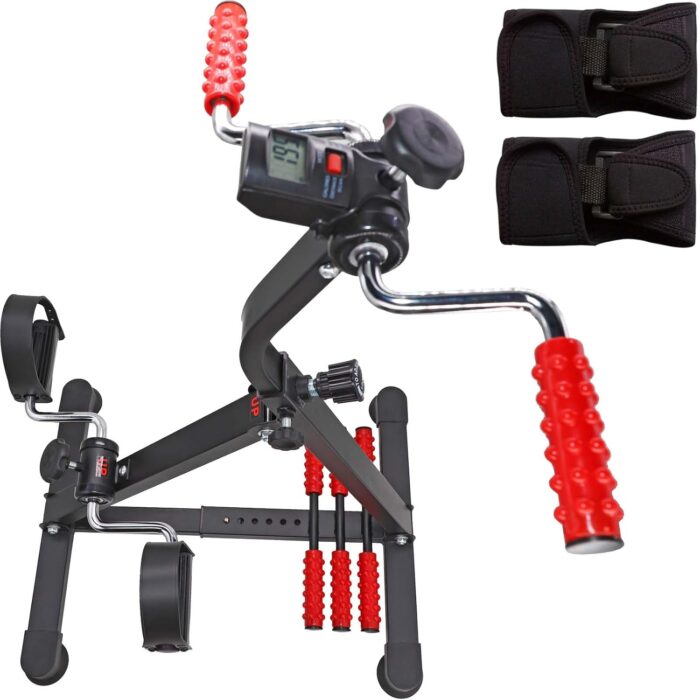 Pedal Exerciser Bike Hand Arm Leg and Knee Peddler Adjustable Fitness Equipment for Seniors, Elderly Home Dual Pedal Exercise Bike for Total Body - Great Gift for Elderly Rehab - Image 4
