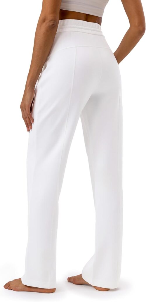 Women's Sweatpants with Pockets Elastic High Waisted Joggers Casual Straight Leg Drawstring Athletic Pants 31''