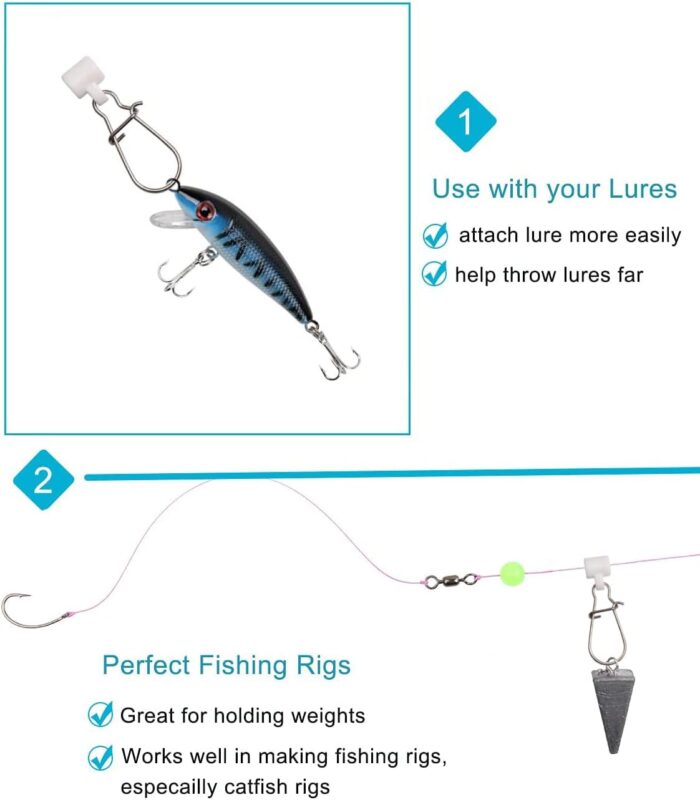 Saltwater Surf Fishing Tackle Kit - 98pcs Surf Fishing Rig Fish Finder Rig Live Bait Rigs Include Pyramid Weights Fishing Hooks Sinker Slider Fishing Swivel for Saltwater Fishing Accessories - Image 7