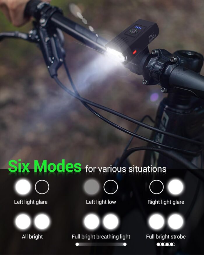 Victoper Bike Light, High Lumens Super Bright Bicycle Lite, 6+4 Modes USB Rechargeable Bike Headlight & Taillight Set, Waterproof Safety Bike Front & Rearlight for Road, Mountain, Night Riding - Image 3