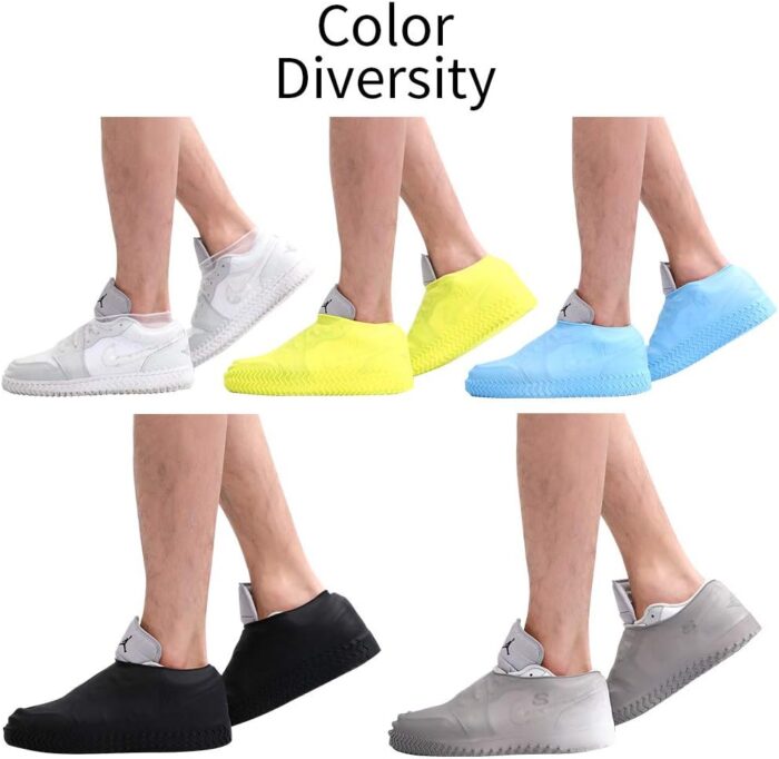 Waterproof Silicone Shoe Covers for Rain,Reusable Non Slip Rubber Rain Shoe Cover Cycling Shoe Protectors Outdoor with Non-slip Sole Apply to Men,Women,Kids(Small Whiht) - Image 5