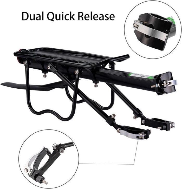 ROCKBROS Bike Bicycle Cargo Rack Rear Bike Rack for Back of Bike Carrier Rack with Fender Quick Release Mountain Road Bicycle Rear Racks 110-165 lbs Capacity Universal - Image 2