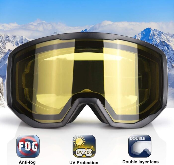 EXP VISION Ski/Snowboard Goggles for Men Women, OTG Snow Goggles Anti Fog UV Protection - Image 2