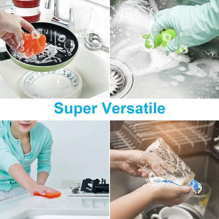 3PCS OstWony Silicone Dish Sponges, Super Food-Grade Silicone Sponges, Multi-Purpose and Efficient Sponge Kitchen Gadgets, Especial Delicate Kitchen Sponge Brush - Image 5