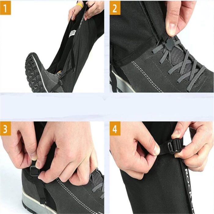 Leg Gaiters for Hiking Boots,900D Waterproof Hunting Hiking Gaiters Adjustable Snow Boot Gaiters for Climbing, Dirt-Proof Ripstop Shoe Gaiters for Men Women,Durable Snake Gaiters - Image 4