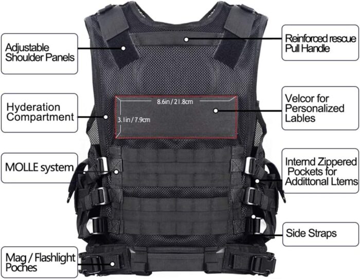 vAv YAKEDA Tactical Vest Outdoor Ultra-Light Breathable Training Airsoft Vest Adjustable for Adults - Image 7