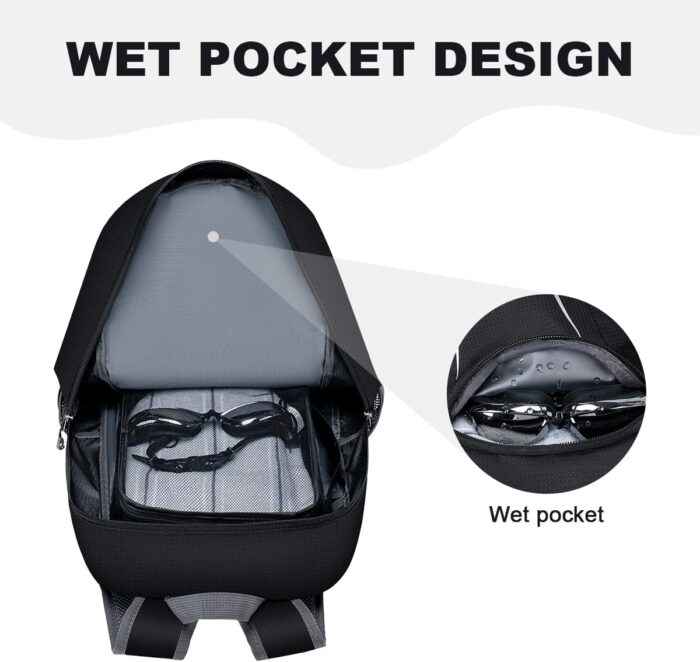 MIYCOO Backpack - Ultra Lightweight Packable Backpack for Travel Camping, 45L Hiking Back Pack Waterproof Foldable Daypack for Men Women Black - Image 2