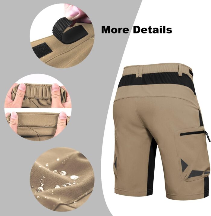 Ally Mens Mountain Bike Shorts 4D Padded Baggy Quick Dry Lightweight Bicycle Cycling Biking Bike Shorts - Image 3