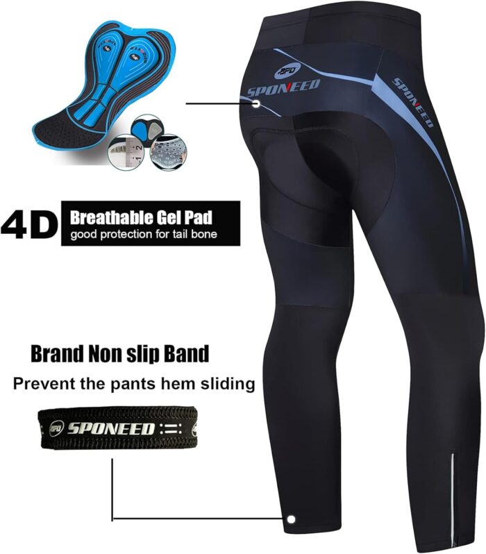 sponeed Men's Bicycle Pants 4D Padded Road Cycling Tights Leggings Outdoor Cyclist Riding Bike Wear - Image 3