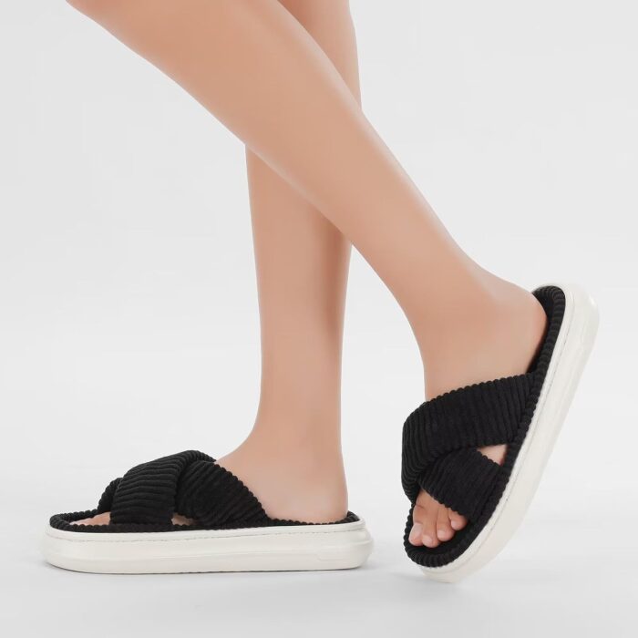 NineCiFun Platform Slippers for Women Indoor and Outdoor Women's Summer Slippers Open Toe Slide House Bedroom Shoes - Image 6