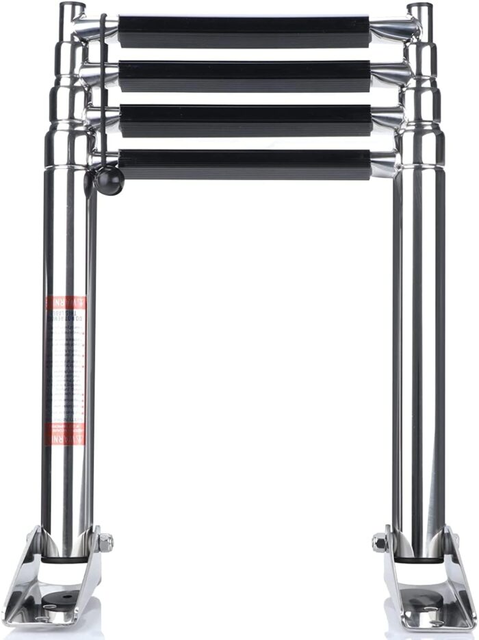 4 Step Boat Ladder, Stainless Steel Telescopic 4 Step Pontoon Boat Ladder, Extendable Dock Ladder for a Pontoon, Max. Load 900 Pound Capacity Marine Telescoping Ladder for Boat Yacht - Image 5