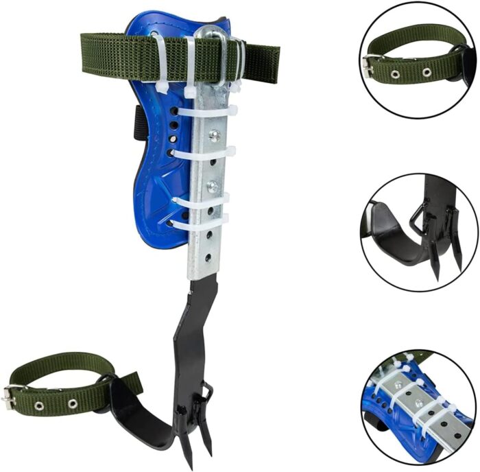 Tree Climbing Spikes, Adjustable 304 Stainless Steel Tree Pole Climbing Shoes Tool with Non Slip Pedal for Logging, Hunting Observation, Fruit Picking - Image 2