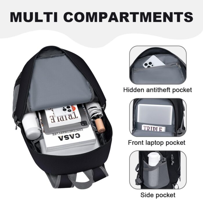 MIYCOO Backpack - Ultra Lightweight Packable Backpack for Travel Camping, 45L Hiking Back Pack Waterproof Foldable Daypack for Men Women Black - Image 3