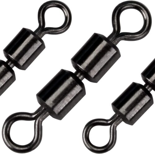 Fishing Tackle, High-Speed Double Rolling Swivels Black Stainless Steel Strong Strength Terminal Connectors Trout Fly Fishing Catfishing Accessories for Line Hooks (30 Pcs Test 70-120 Pound)