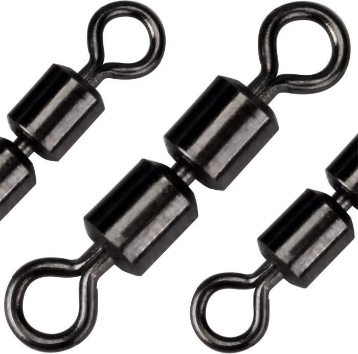 Fishing Tackle, High-Speed Double Rolling Swivels Black Stainless Steel Strong Strength Terminal Connectors Trout Fly Fishing Catfishing Accessories for Line Hooks (30 Pcs Test 70-120 Pound)