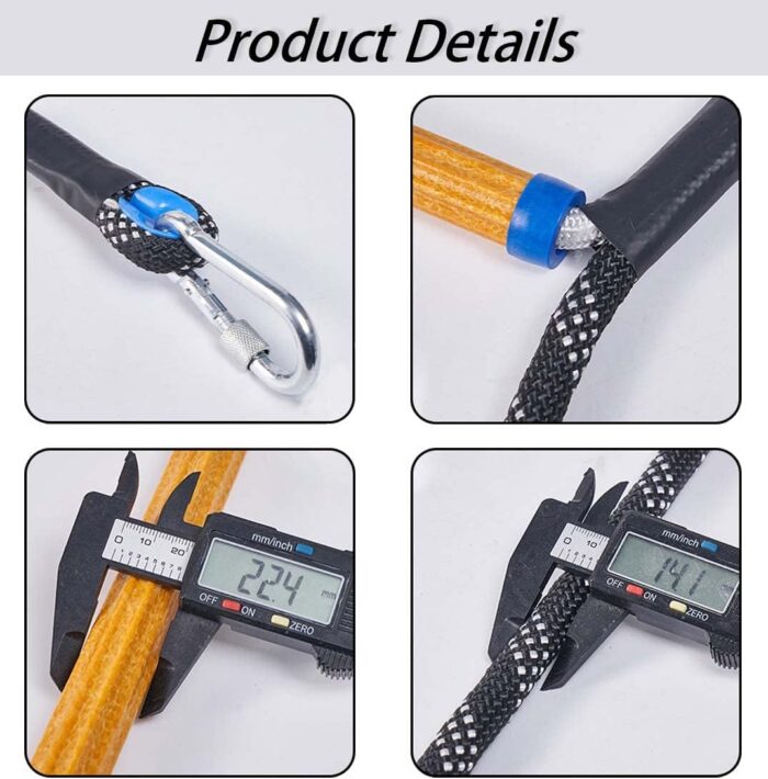 Boat Rope Ladder, 5 Step Heavy Duty 400Lbs Strength Rope Ladder for Inflatable Boat, Fishing Boat, Kayak, Motorboat, Canoeing, Extra Long Portable Marine Boarding Rope Ladder (Black) - Image 4