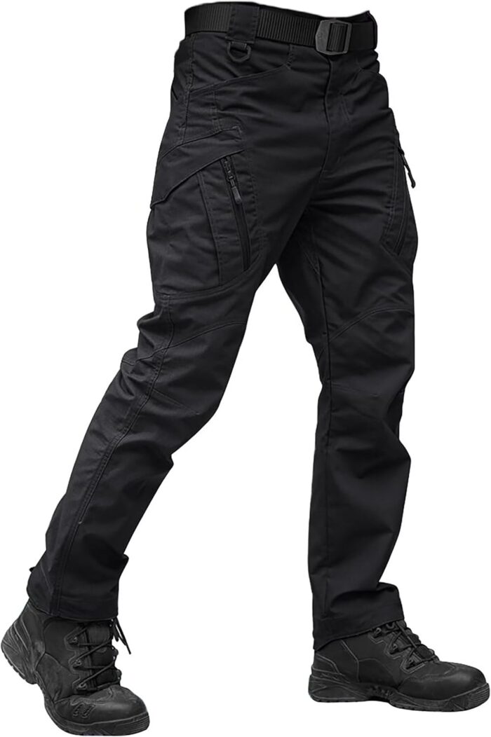 TACVASEN Men's Tactical Pants 9 Pockets Cargo Hiking Pants Lightweight Work Pants for Men Construction Water Resistant