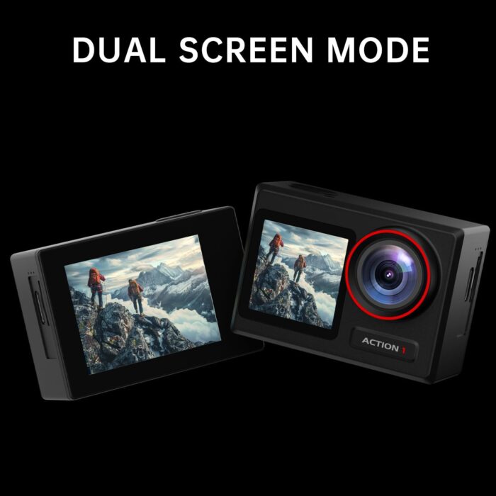 4K60FPS 30MP Action Camera with Front LCD and Touch Rear Screens, Underwater Camera with 64GB Memory Card, 132FT Waterproof Camera, EIS, 5X Zoom, WiFi Remote Control（Black） - Image 2